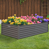 Wallaroo Garden Bed 240 x 120 x 57cm Galvanized Steel - Grey