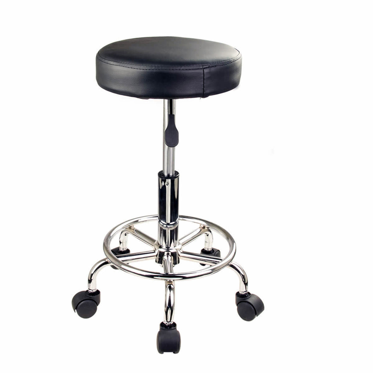 Swivel Salon Barber Stool Chair Round Type BLACK