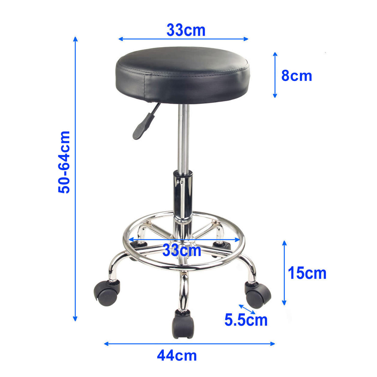 4X Swivel Salon Barber Stool Chair Round Type BLACK