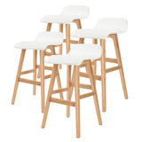 4X Wooden Bar Stool Dining Chair Leather SOPHIA 65cm WHITE