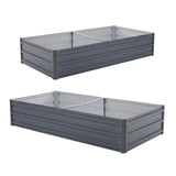 2X Raised Garden Bed Galvanised Steel Planter 150 x 90 x 30cm GREY