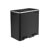 SONGMICS Dual Rubbish Bin 2 x 30L Recycling Bin Black