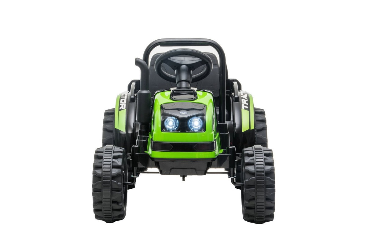 12V Kids Ride on Electric Tractor With Tipper Trailer – Green