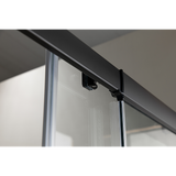 Adjustable 1200x1200mm Double Sliding Door Glass Shower Screen in Black