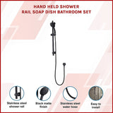 Hand Held Shower Rail Soap Dish Bathroom Set