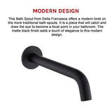 220mm Bath Spout in Matte Black Finish