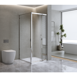 40mm Adjustable Contemporary Corner Sliding Chrome Shower Screen 116x80cm