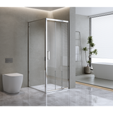 40mm Adjustable Contemporary Corner Sliding Chrome Shower Screen 116x80cm