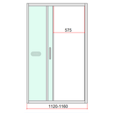 40mm Adjustable Contemporary Corner Sliding Chrome Shower Screen 116x80cm