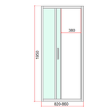 40mm Adjustable Contemporary Corner Sliding Chrome Shower Screen 86x80cm