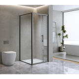 40mm Adjustable Contemporary Corner Sliding Chrome Shower Screen 86x80cm