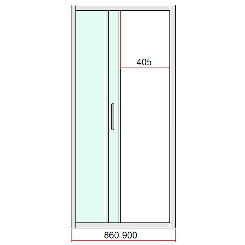 40mm Adjustable Contemporary Corner Sliding Black Shower Screen 90x80cm