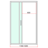 40mm Adjustable Contemporary Corner Sliding Black Shower Screen 120x80cm