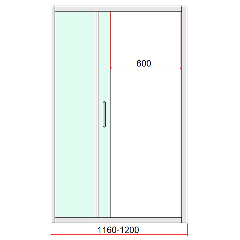 40mm Adjustable Contemporary Corner Sliding Black Shower Screen 120x80cm