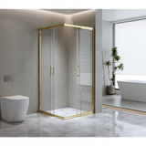 Adjustable 900x1200mm Double Sliding Door Glass Shower Screen in Gold