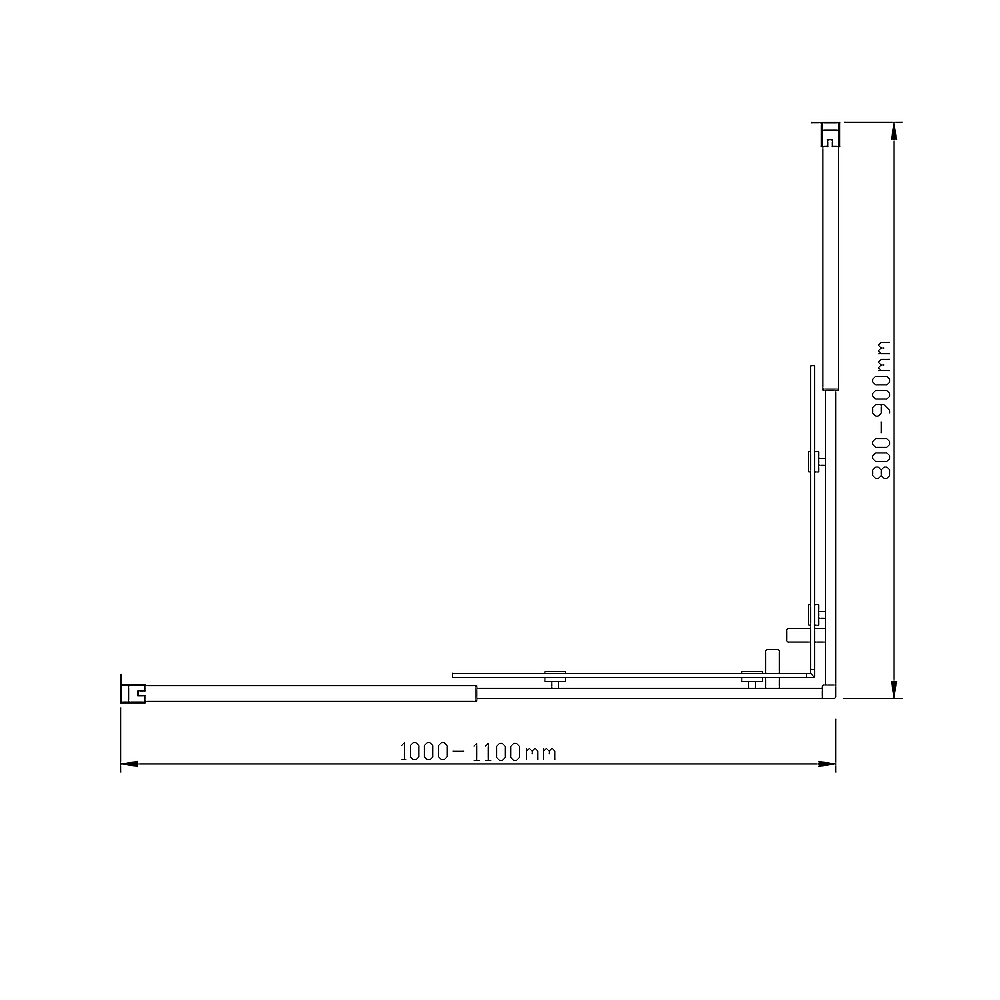 Adjustable 1100x900mm Double Sliding Door Glass Shower Screen in Gold