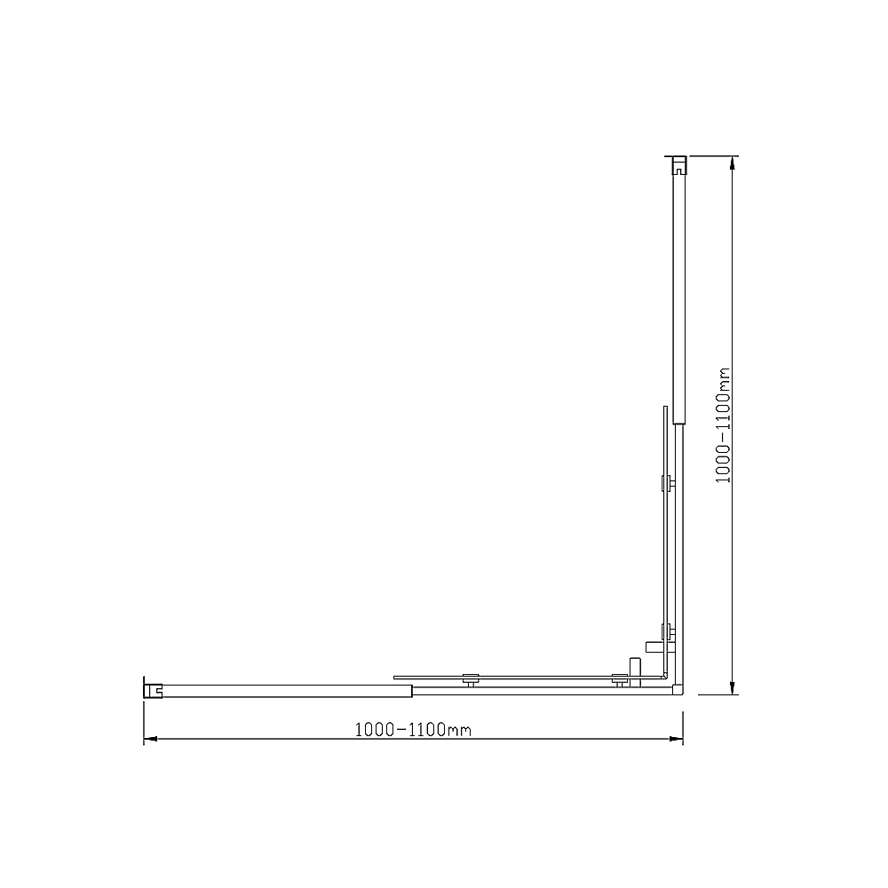 Adjustable 1100x1100mm Double Sliding Door Glass Shower Screen in Gold