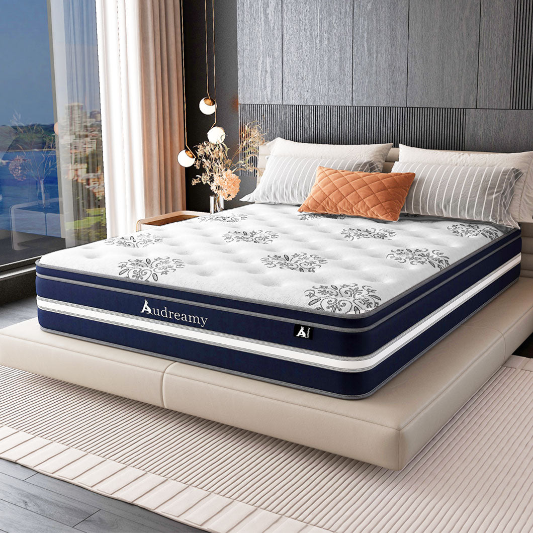 Audreamy Mattress Vienna 34cm Euro Top Super Cool Gel Foam Bamboo Fiber Fabric 7-Zone Pocket Spring Medium Firm