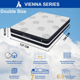 Audreamy Vienna Mattress 34cm Euro Top Super Cool Gel Foam 7-Zone Pocket Spring Medium Firm (Double)