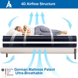 Audreamy Vienna Mattress 34cm Euro Top Super Cool Gel Foam 7-Zone Pocket Spring Medium Firm (Queen)