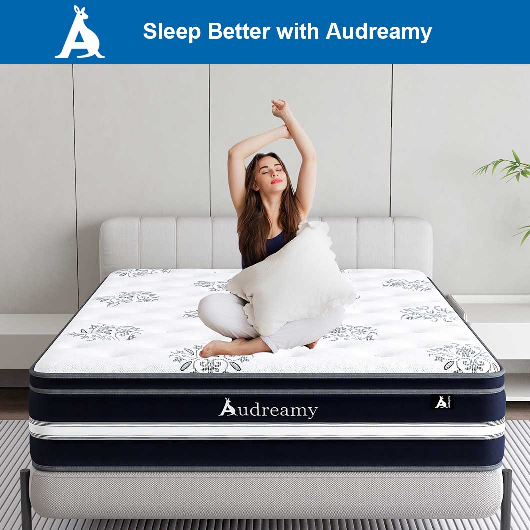 Audreamy Vienna Mattress 34cm Euro Top Super Cool Gel Foam 7-Zone Pocket Spring Medium Firm (Double)