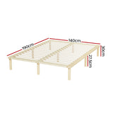 Artiss Bed Frame Double Size Wooden Base Mattress Platform Timber Pine AMBA