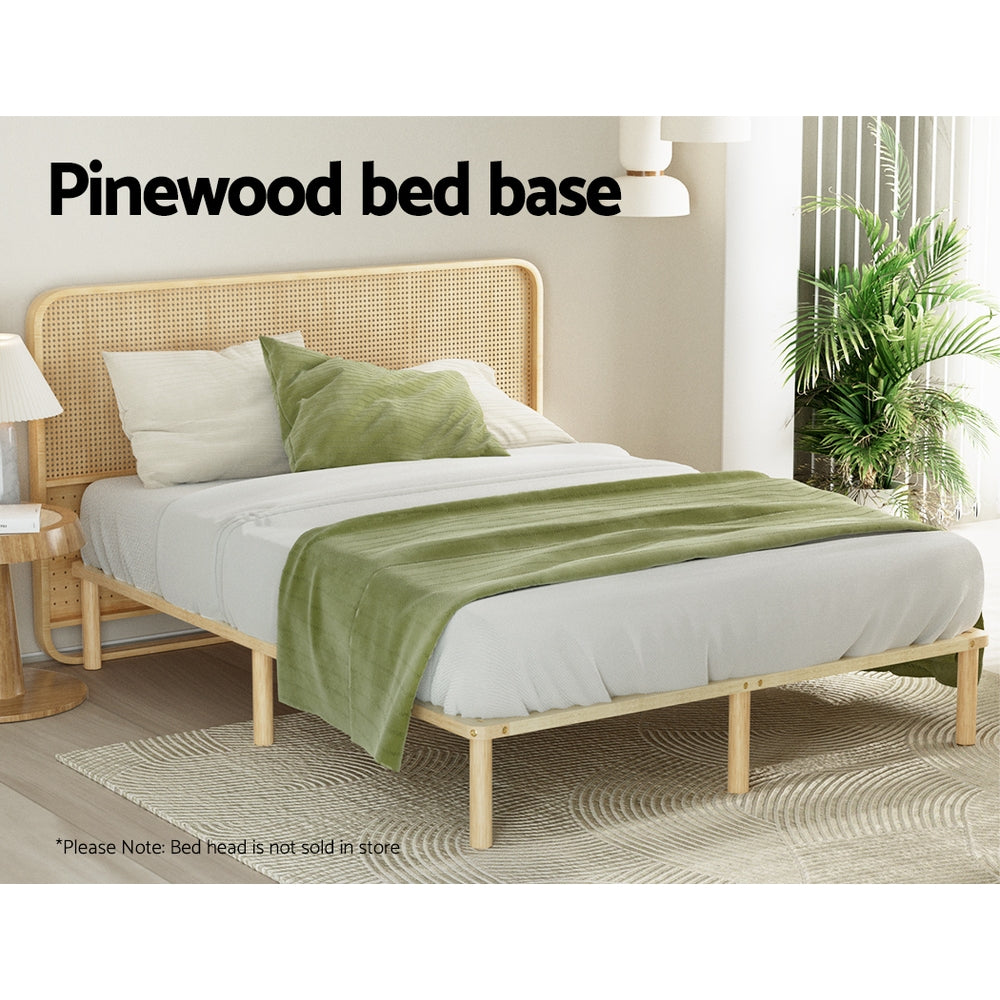 Artiss Bed Frame Double Size Wooden Base Mattress Platform Timber Pine AMBA