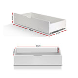 Artiss 2x Bed Frame Storage Drawers Trundle White