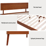 Artiss Bed Frame Queen Size Wooden Bed Base Walnut SPLAY