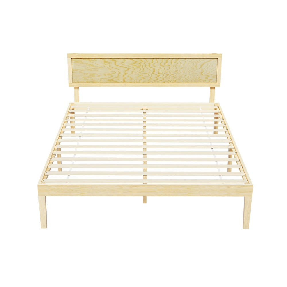 Artiss Bed Frame Double Size Wooden Base Mattress Platform Timber Pine YUMI