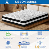 Audreamy Lisbon Mattress – 28cm Ergonomic 4D Spa-Like Plush Soft Tight Top Bamboo Fiber Fabric 7-Zone Pocket Spring Medium -Pre-Order Now – Ships by 22/10/2025 at the latest!